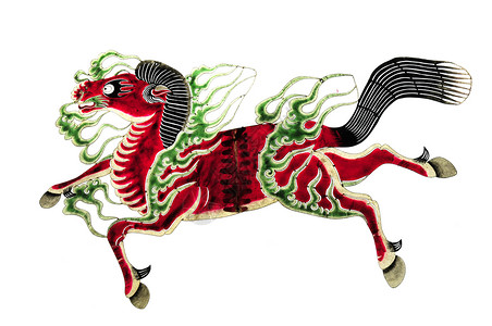 公羊骆驼科传统的皮影戏高清图片