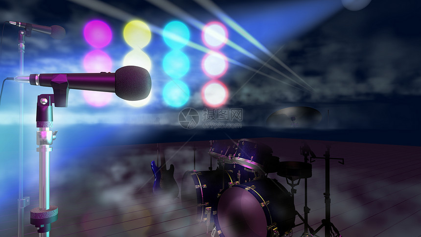 台上的扩音器爵士乐红色娱乐技术紫色金属艺术唱歌歌手乐器图片
