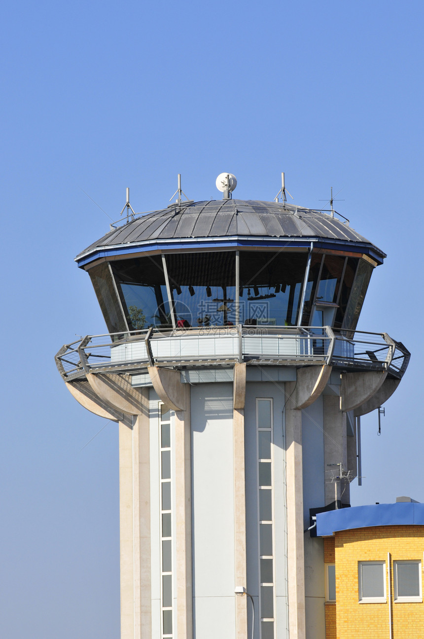 机场塔塔飞机场蓝色天空航空安全建筑控制图片