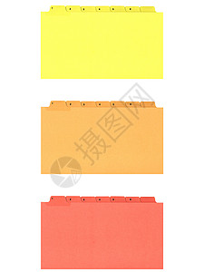 文件夹办公室标签贮存商业数字黄色红色编号图书馆白色背景图片