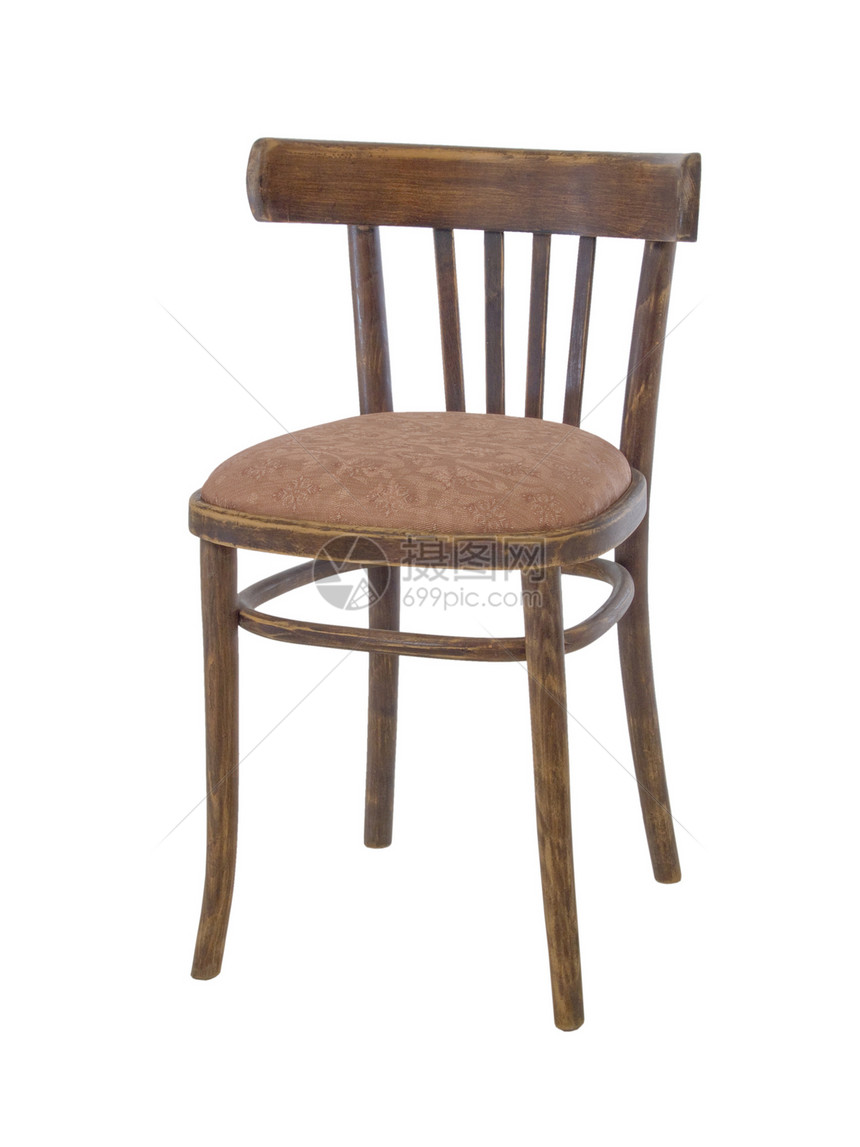 白色背景上孤立的旧木椅座位家具摄影椅子场景木头学校学生棕色图片