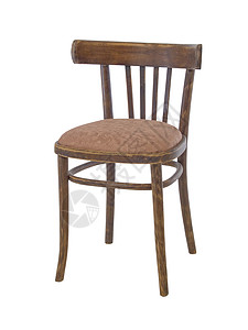白色背景上孤立的旧木椅座位家具摄影椅子场景木头学校学生棕色背景图片