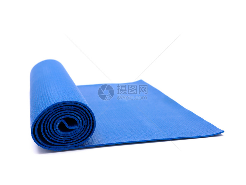 运动马力有氧运动白色火车床垫闲暇剪裁瑜伽锻炼蓝色图片