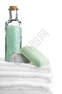 斯帕场景化妆品福利石头玻璃温泉宏观奢华放松护理瓶子背景图片