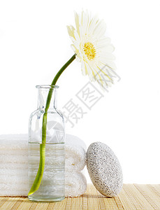 斯帕场景石头毛巾奢华保健美丽植物浮石卫生护理优雅背景图片