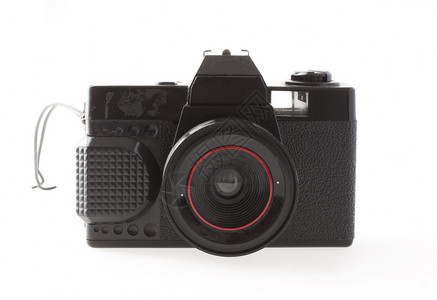 相机黑色玩具红色照片白色背景图片