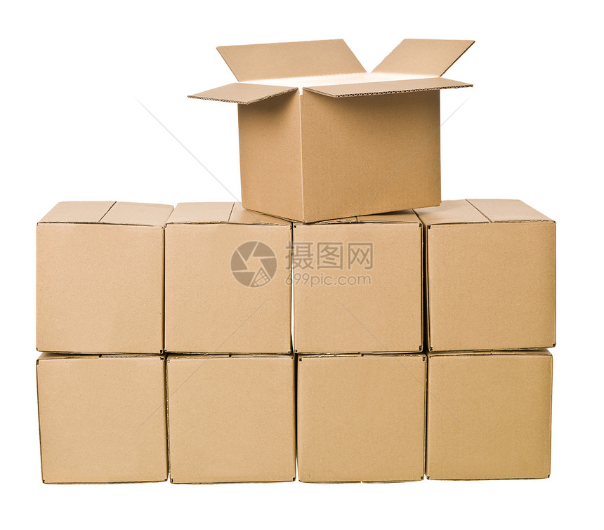 纸箱堆叠纸盒船运标志回收纸板白色包装八关盒子命令图片