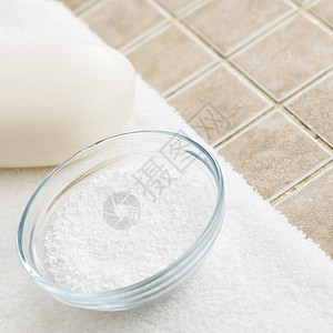 浴室盐皮肤护理卫生保健高清图片