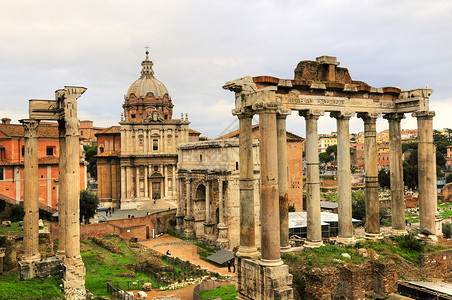 古罗马的废墟地标建筑遗产城市传奇背景图片
