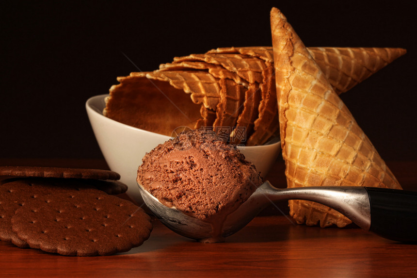 丰富的巧克力冰淇淋图片