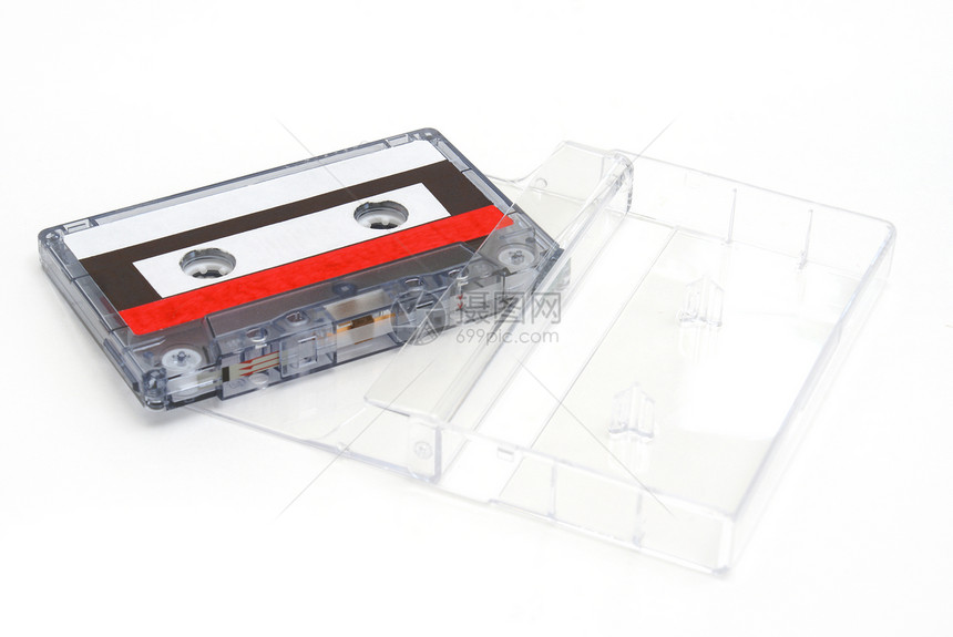 Cassette 磁带盒古董倒带线圈立体声记录磁带案件空白图片