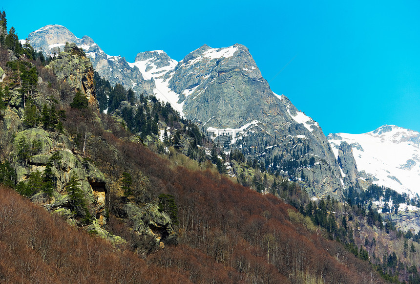 里拉山脉高山风景图片