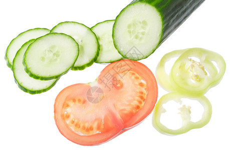 切片蔬菜厨房产品胡椒黄瓜食物沙拉背景图片
