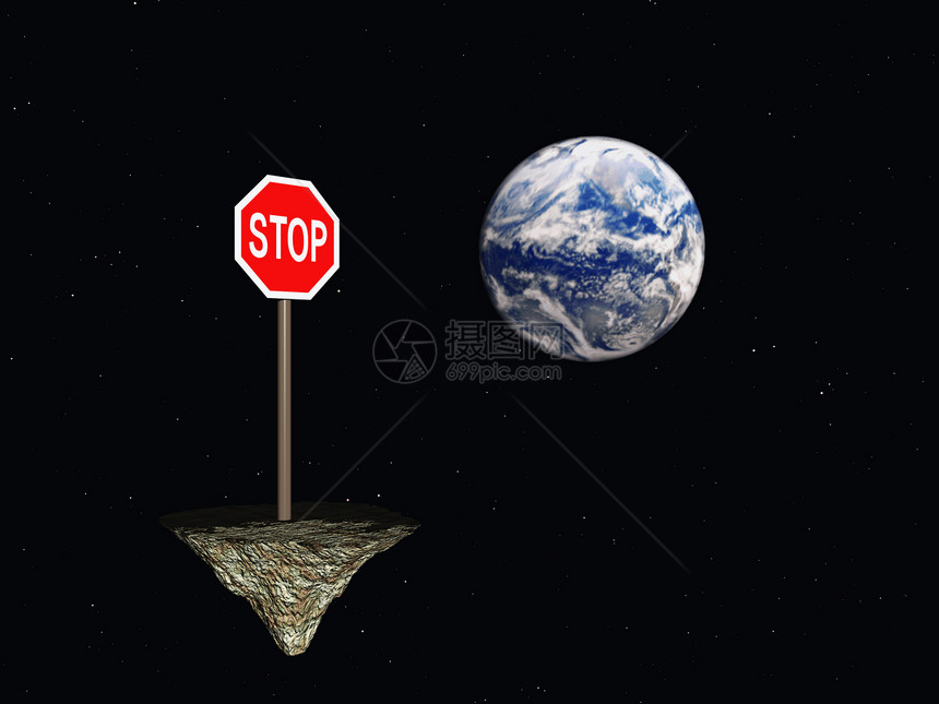 停止天文学插图小行星宇宙流星红色警告地球图片