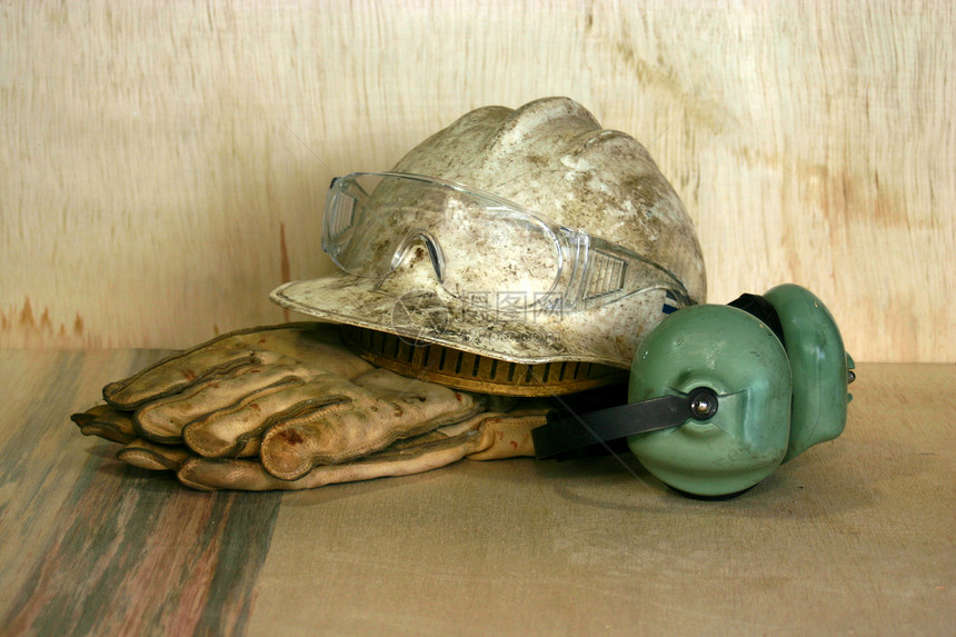 硬帽子服装庇护所眼镜耳朵手筒冒险警卫手套粮食齿轮图片