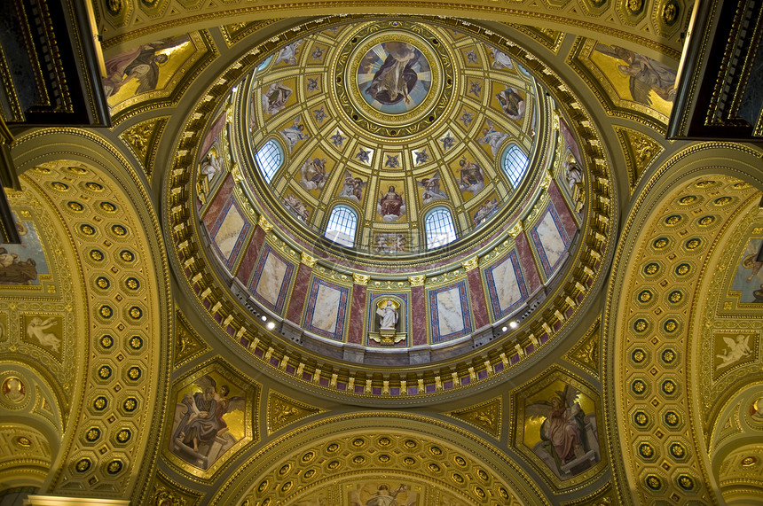 圣斯蒂芬首都大教堂石头宗教教会风格历史金子圆顶装饰图片