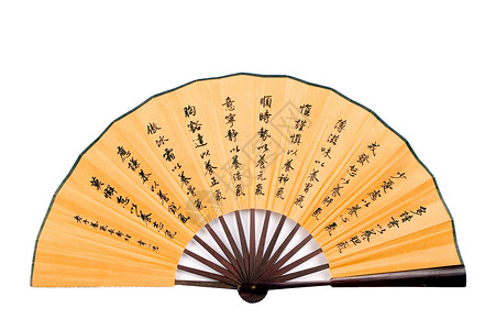 中国风扇物品字母织物背景图片