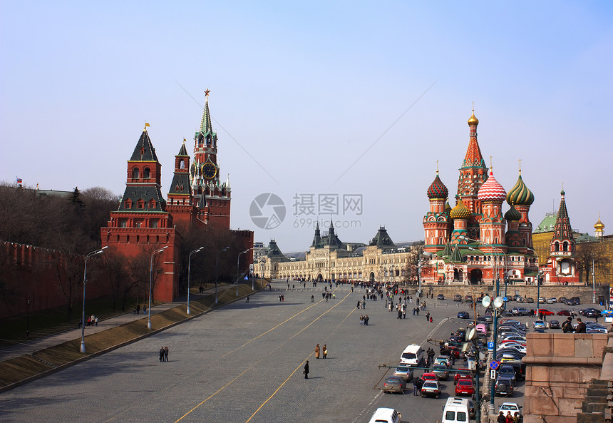 莫斯科克里姆林宫处女大教堂石头红色图片