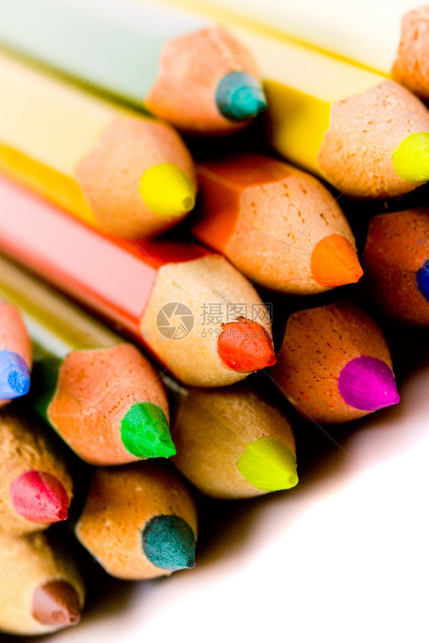 彩色铅笔乐器绘画蓝色孩子们幼儿园团体光谱教育调色板蜡笔图片