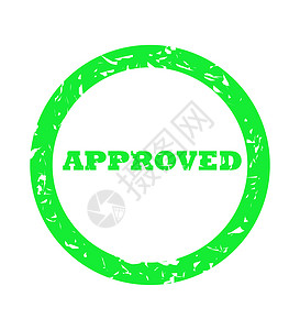 绿色核准邮票圆圈插图成就按钮白色图形化商业背景图片
