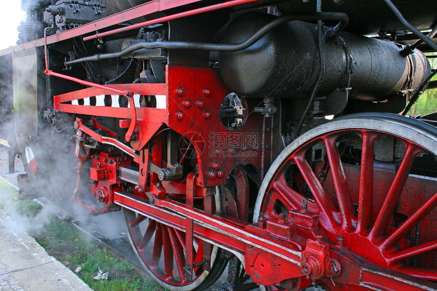 蒸汽机车轮角块框架底架乡愁机器润滑脂机车引擎车皮关节图片