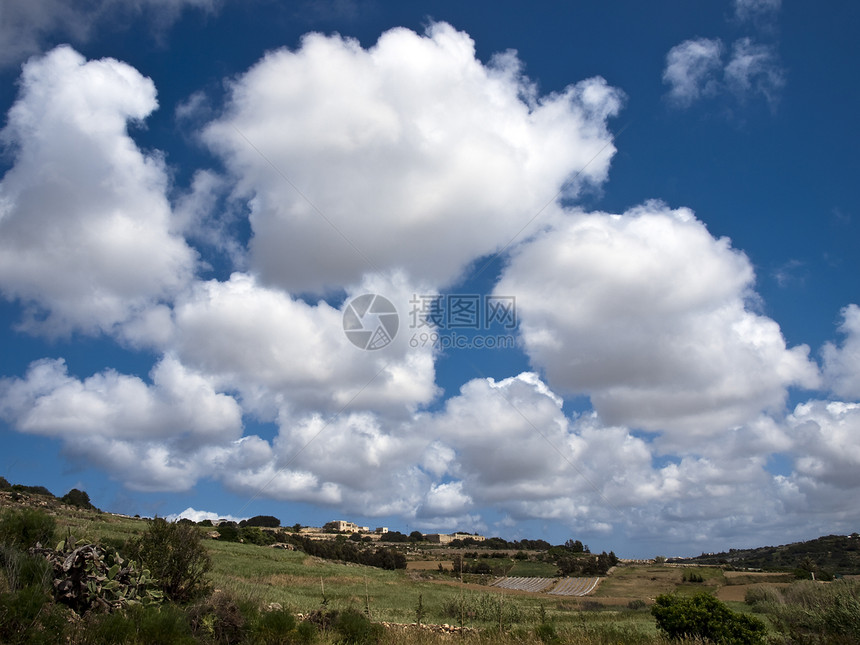 马耳他地区绿色生态气候季节绿色植物生长农村衬套风景蓝色图片