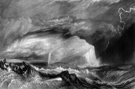时代风暴在风暴中沉船的水手背景