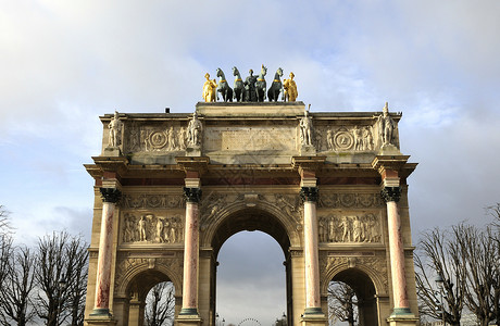巴黎的胜利拱门建筑图案背景图片