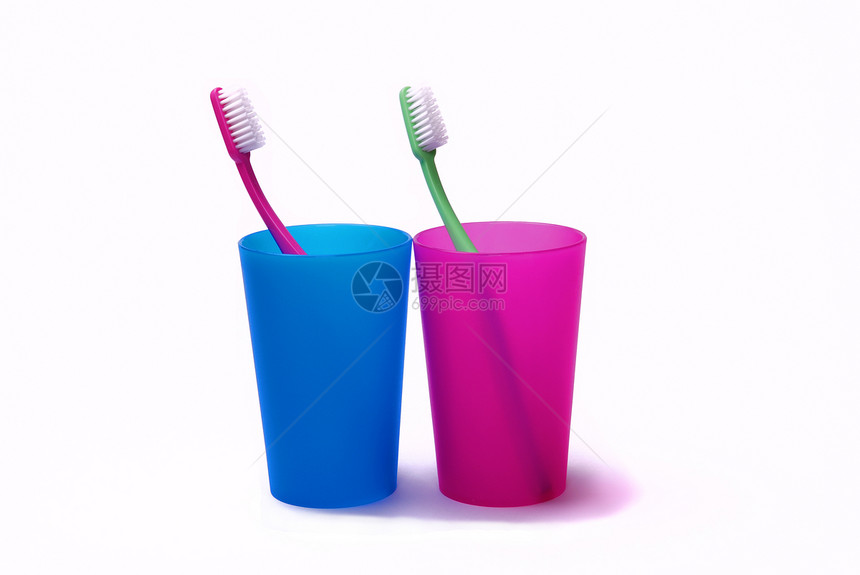 彩色持有者中的牙刷牙医诊所茶点塑料美白药品牌匾矫正卫生刷子图片