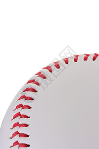 垒球皮革细绳缝纫存货圆形运动游戏白色红色背景图片