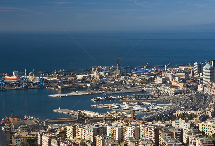 热那亚港 全景图片