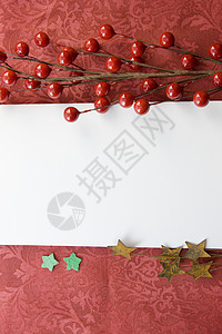 白莓和古老的明星圣诞卡背景图片