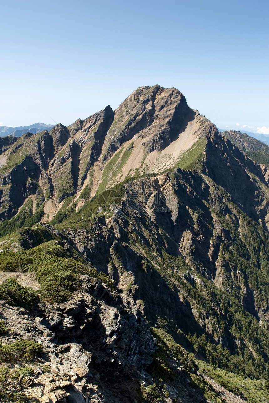 东亚第一高峰玉山旅行顶峰风景日落太阳爬坡森林高山天空荒野图片