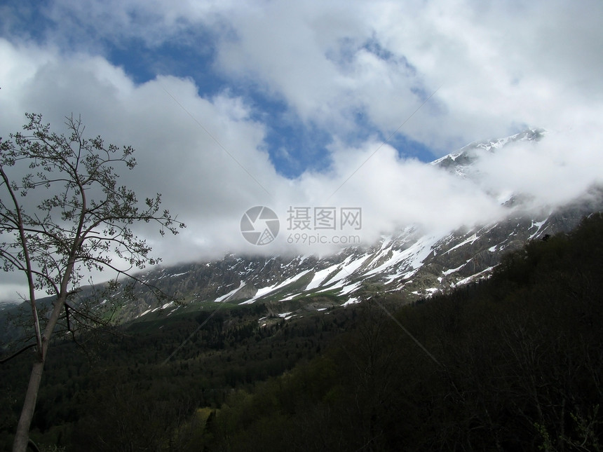 俄罗斯植被岩石斜坡天空风景旅行登山山脉山丘植物群图片