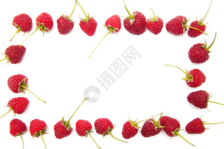 草莓果味叶子果汁边界水果作品构图覆盆子甜点饮食背景图片