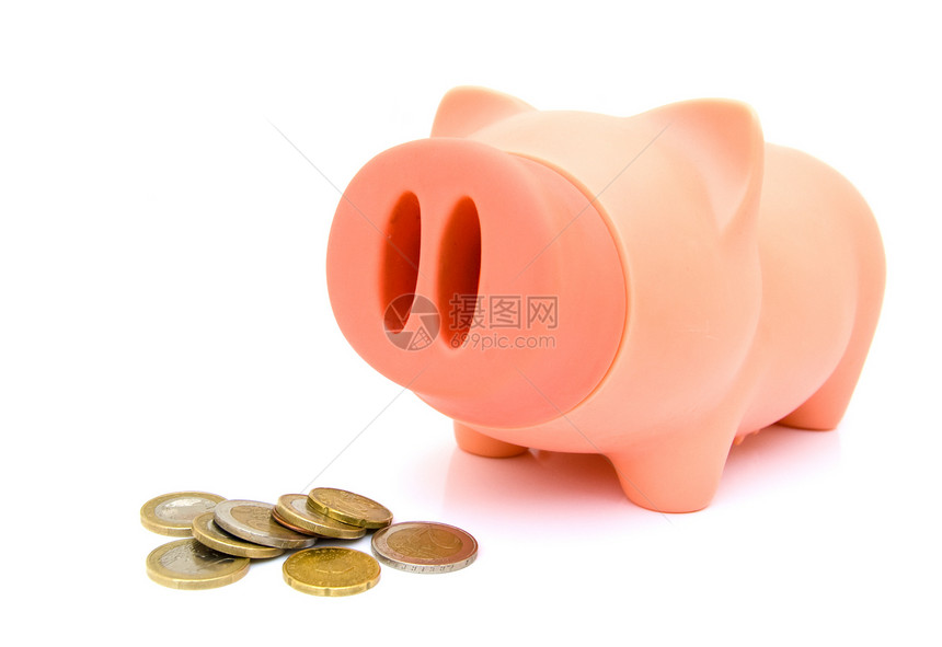 养猪银行塑料储蓄粉色小猪安全存款硬币图片