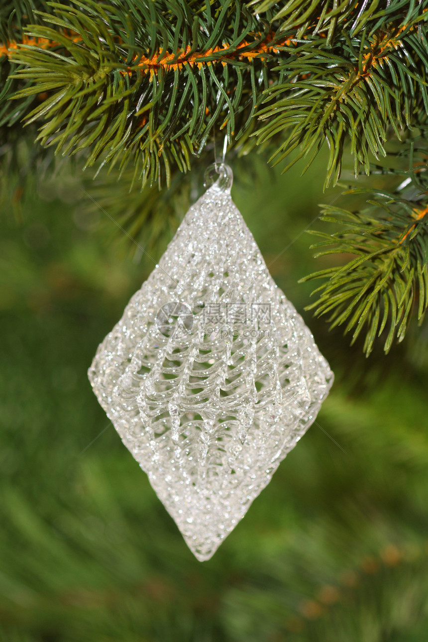 圣诞树装饰装饰品白色玻璃图片