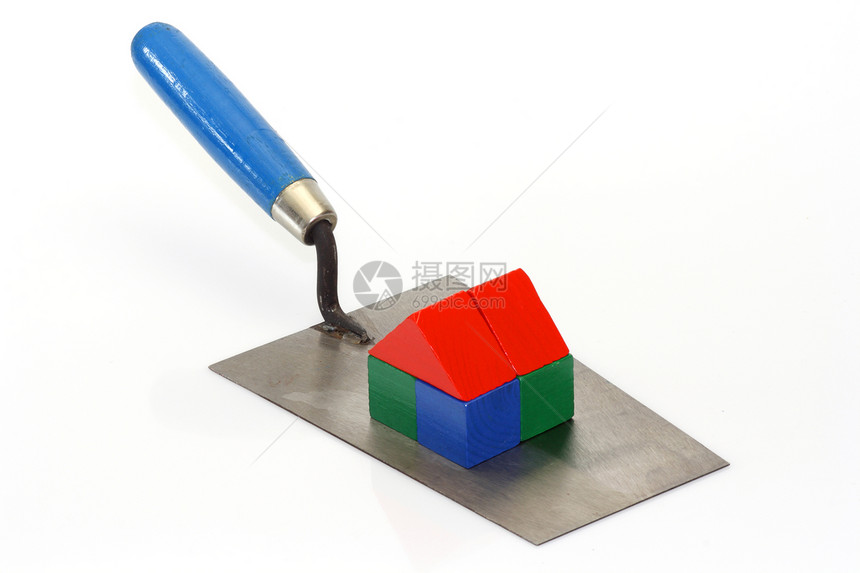 建筑施工艺术工具房子住房立方体礼物建筑学蓝色图片