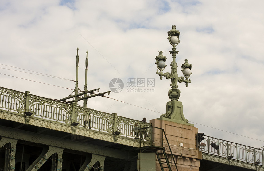 Troizkiy桥蓝色绿色白色城市街道天空花岗岩图片