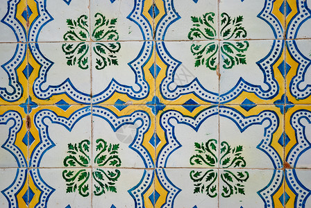 原形旧瓷砖正方形手工控制板陶瓷工作制品蓝色水泥历史马赛克背景图片