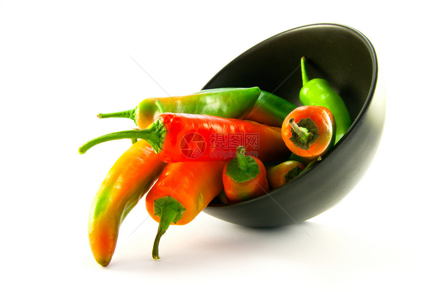 走出黑碗香料植物辣椒烧伤蔬菜文化烹饪胡椒食物绿色图片