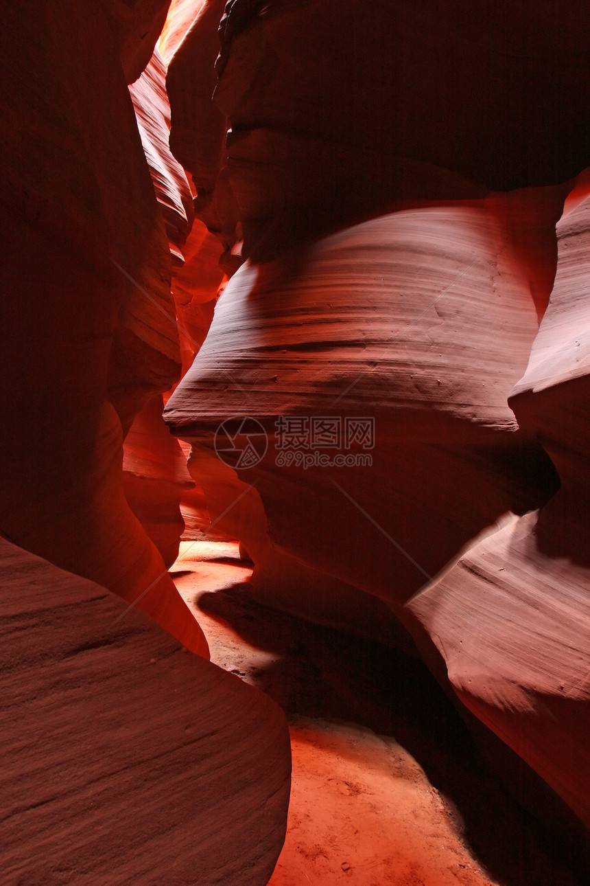 蚂蚁峡谷侵蚀沙漠狭缝红色黄色洞穴干旱羚羊黑暗石头图片