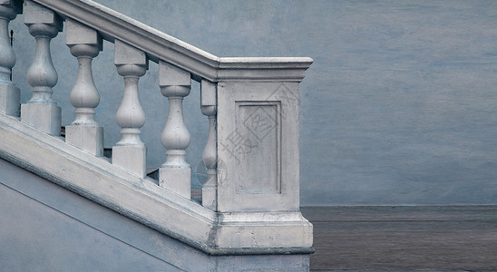 巴拉斯贸易建筑学砂浆风格石头楼梯石膏舞者楼梯间蓝色建筑背景图片
