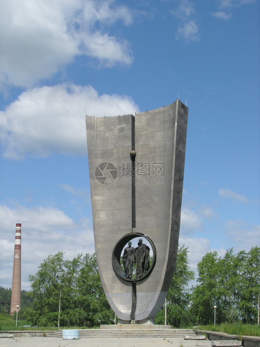 新华尔斯克市的标志遗产天空电化学历史纪念碑象征记忆城市青菜图片