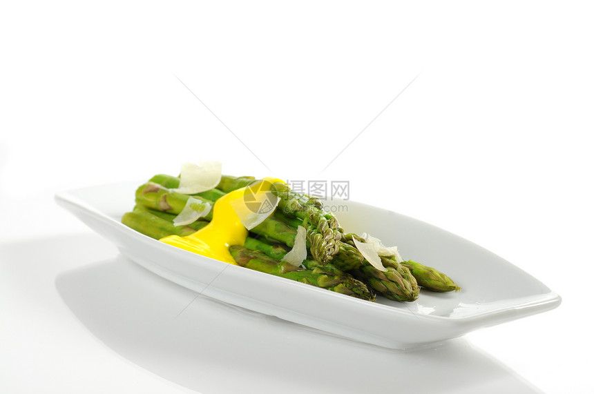 阿斯帕拉古斯侧迪什蛋黄绿色健康蔬菜图片