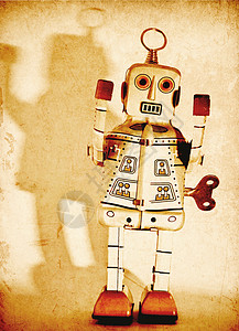 机器人生活钥匙麻布科幻表盘童年收集乐趣机械机器背景图片