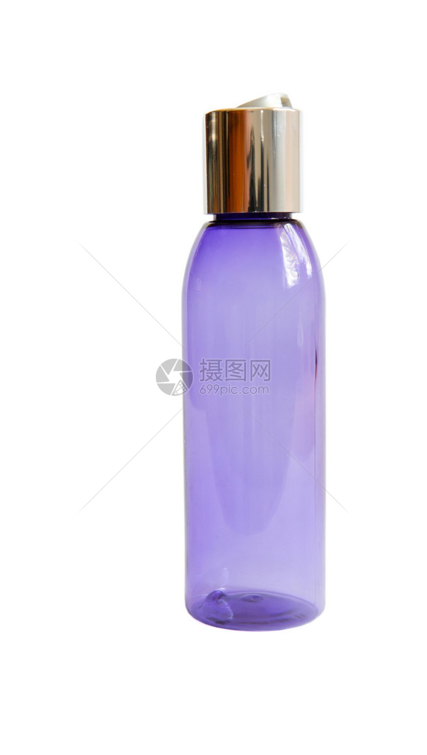 分离的紫色透明除臭剂喷雾瓶图片