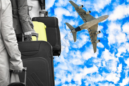 行李飞机机场构想概念引擎运输喷射客机航空公司成人航天手臂航班喷气背景