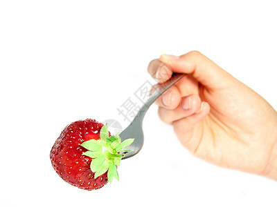 草莓食物红色水果果汁金属绿色健康背景图片