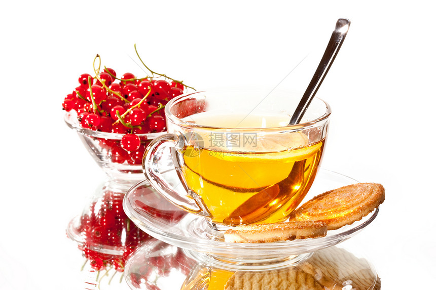 茶玻璃茶碗饮料柠檬水果红色杯子图片